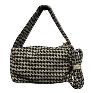 NWT, Hello 3AM Women’s Fabric Handbag or Crossbody in Black & Cream Herringbone